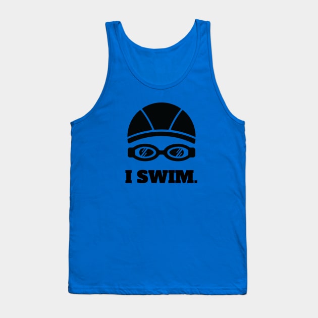 Minimalist Swimmer Tee - I Swim Tank Top by PunnyIsland